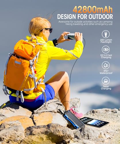 42800mAh Solar Power Bank with Flashlight (Orange) O3732