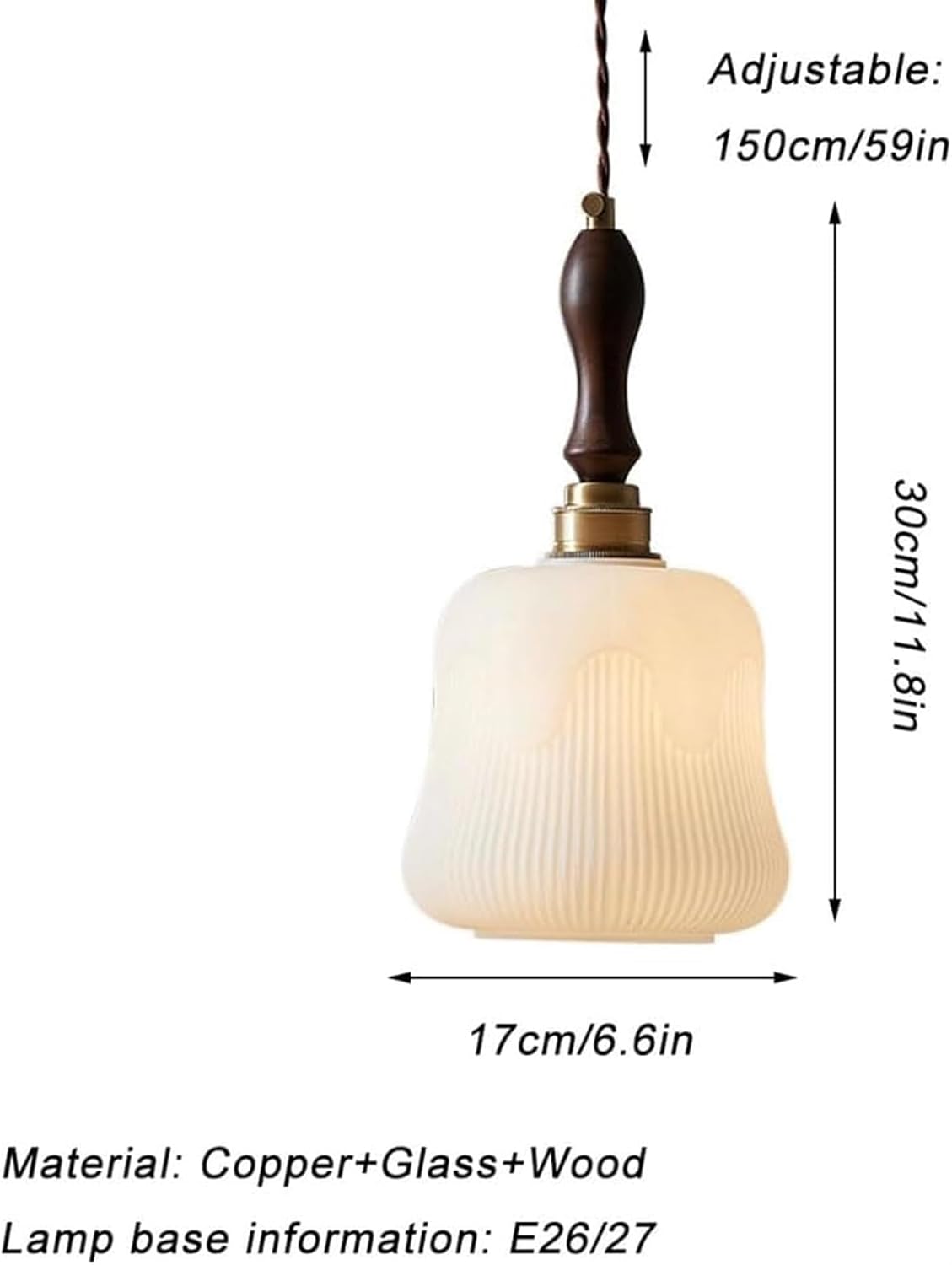 Brass Glass Shade Pendant Lamp L203486