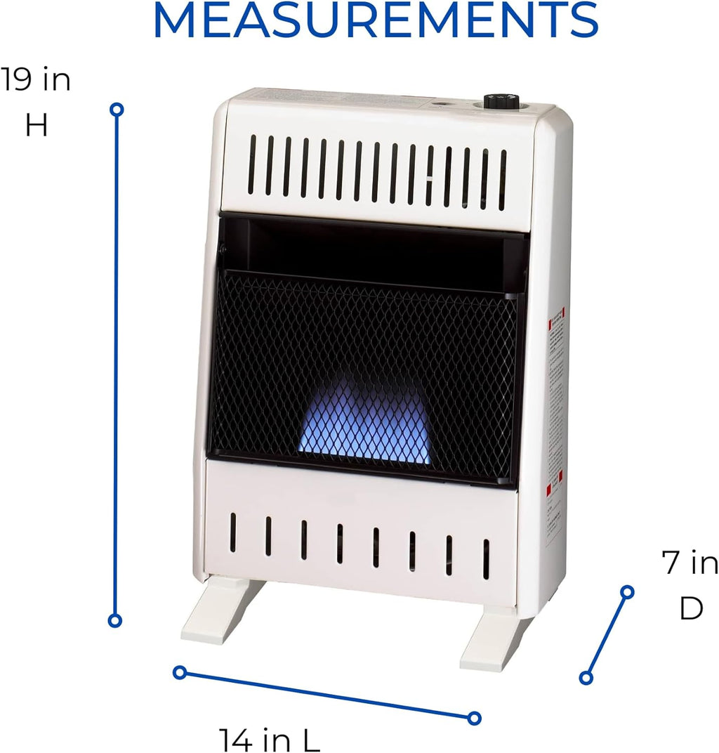 White Ventless Natural Gas Blue Flame Space Heater, 10000 BTU M6512