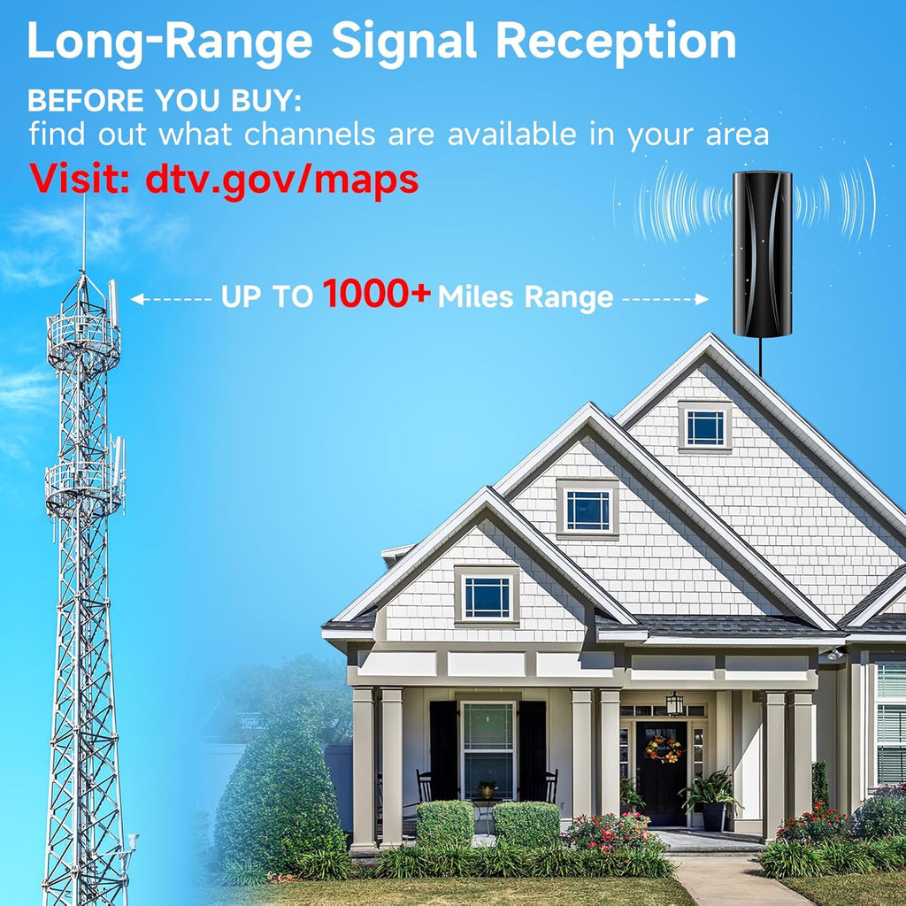 Digital TV Antenna with Amplifier Signal Booster and Coaxial Cable L451