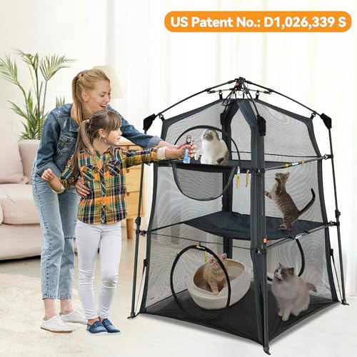 3 Tier Portable Cat Enclosure Tent Q874