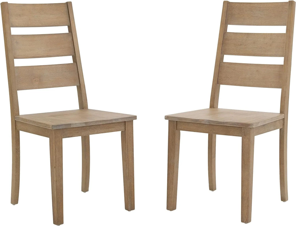 Rustic Brown 2-Piece Ladder Back Dining Chair Set P246