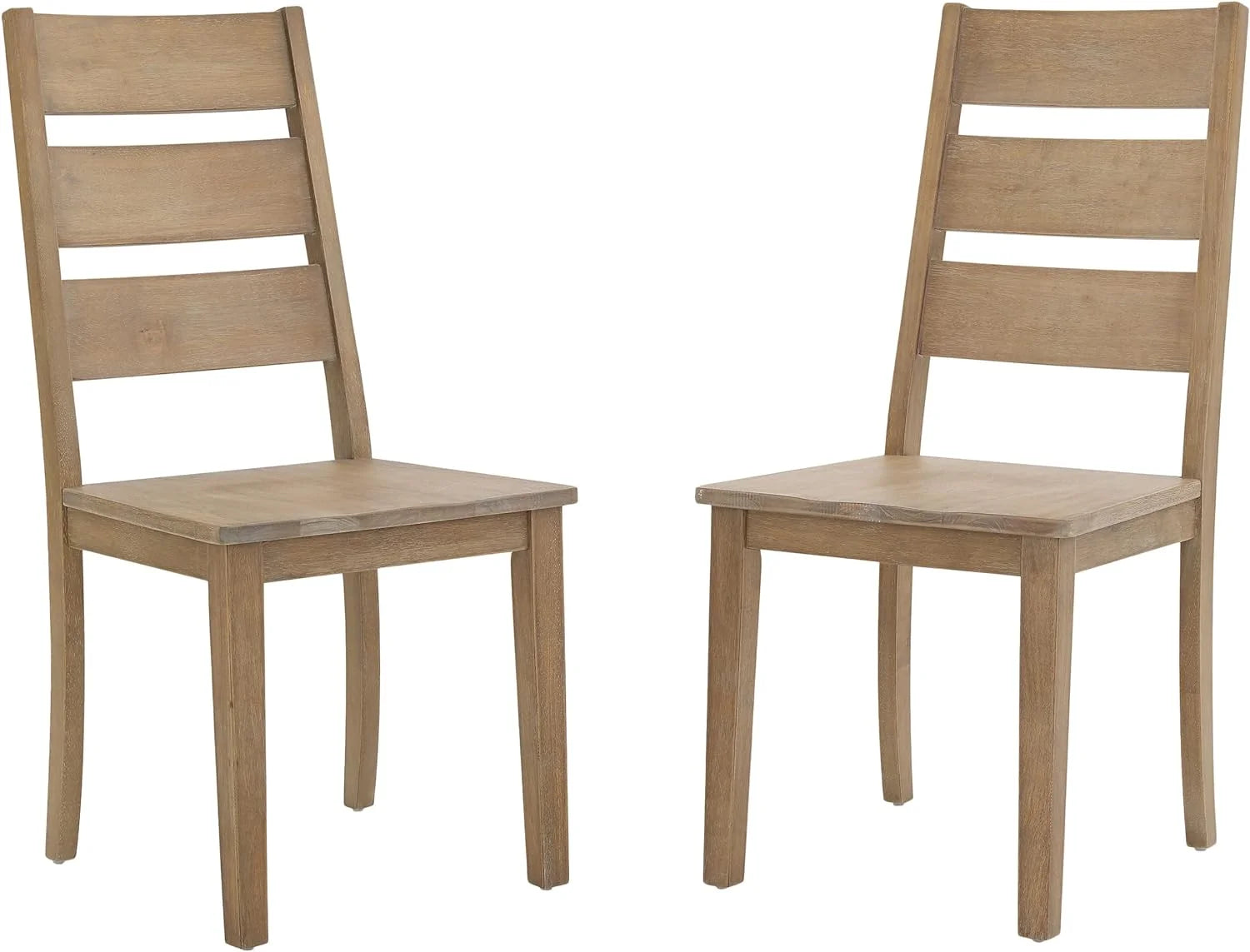 Rustic Brown 2-Piece Ladder Back Dining Chair Set P246