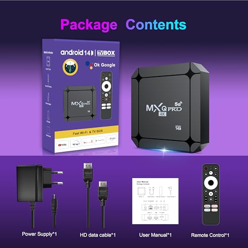 Android 14.0 TV Box 2GB RAM 16GB ROM WiFi6 4K Q703