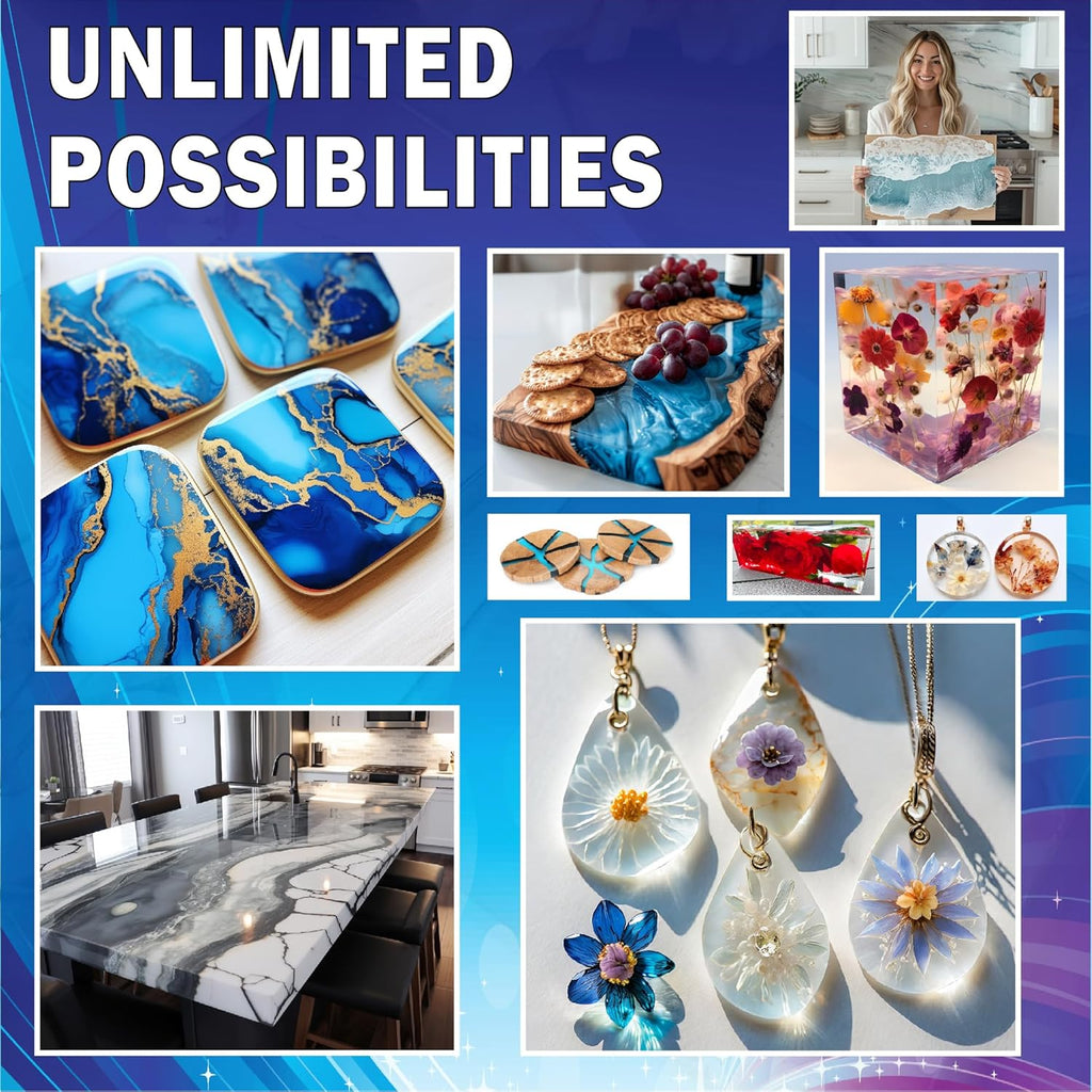 Epoxy Resin 80 OZ KIT Crystal Clear Casting, Non-Toxic, Heat Resistant M1206