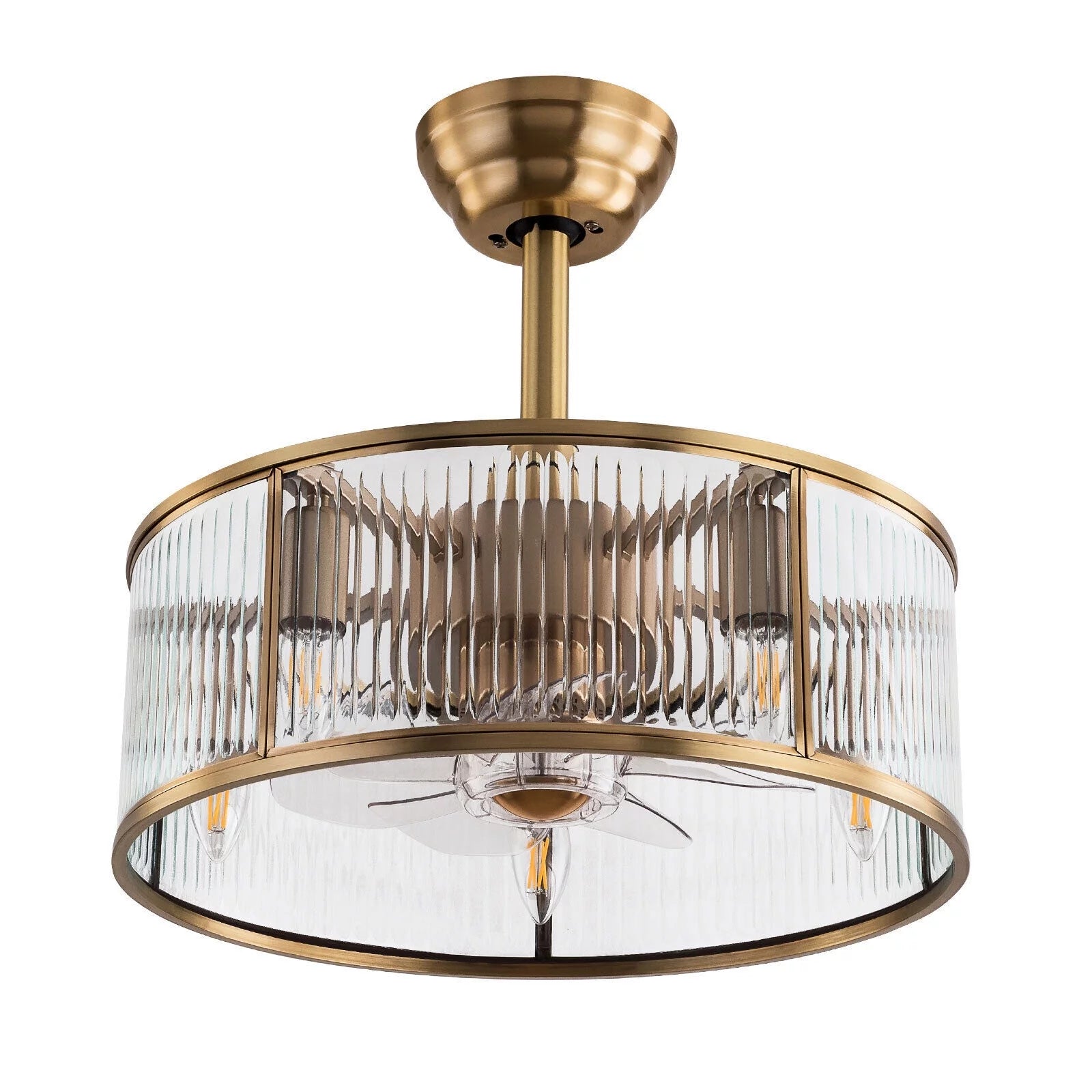18inch Farmhouse Ceiling Fan Light Gold With Remote Control U979472