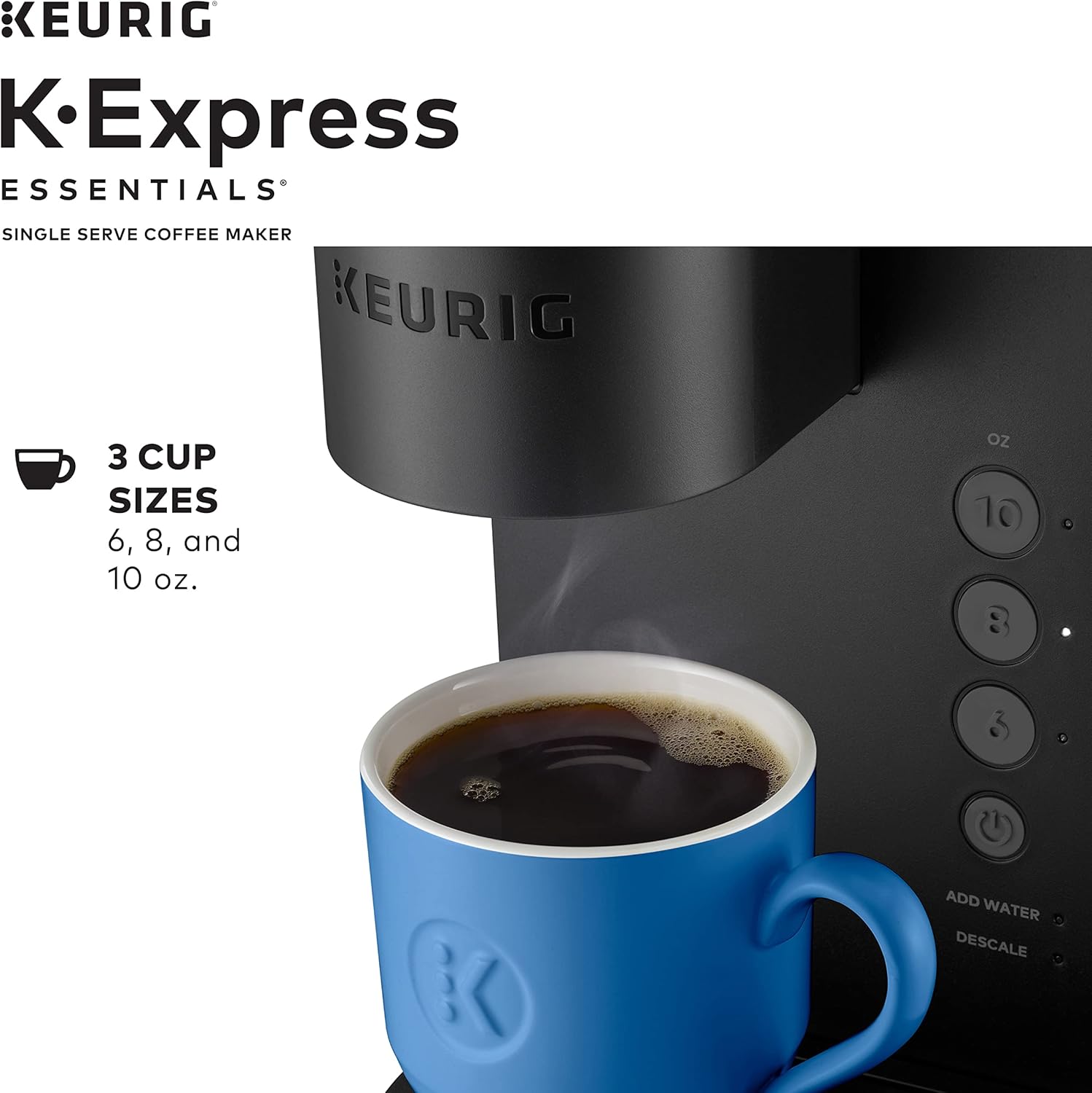 Single Serve K-Cup Pod Coffee Maker with 36 OZ Removable Reservoir T890192