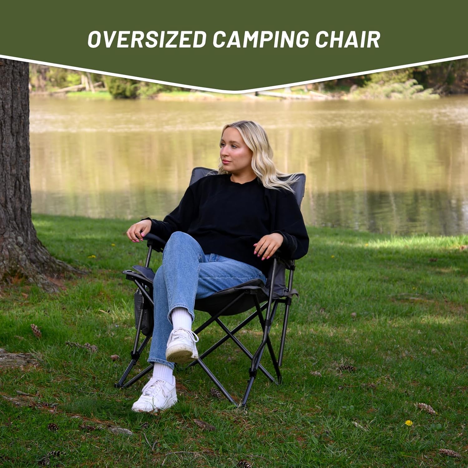 Grey Folding Outdoor Camp Chair Q3852