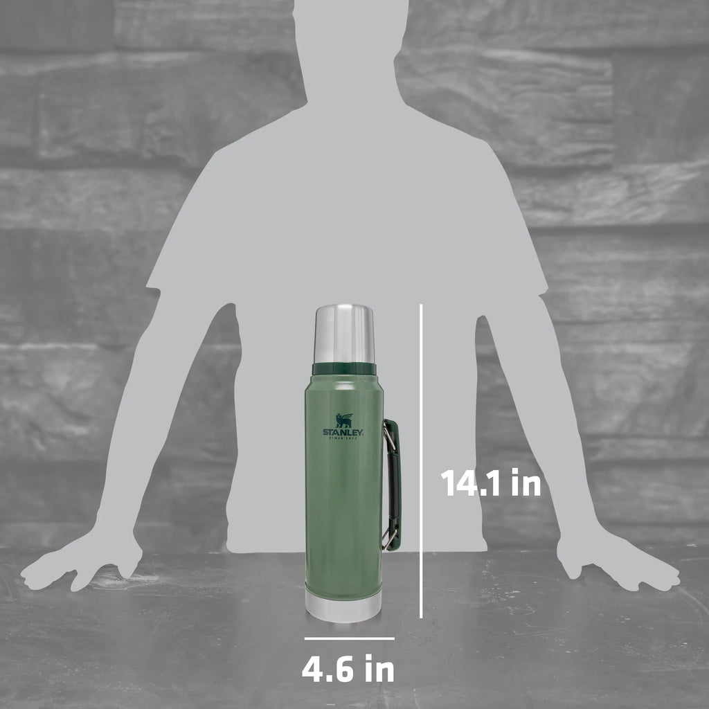 Classic Stainless Steel Vacuum Insulated Thermos Bottle, 1.1 qt G483