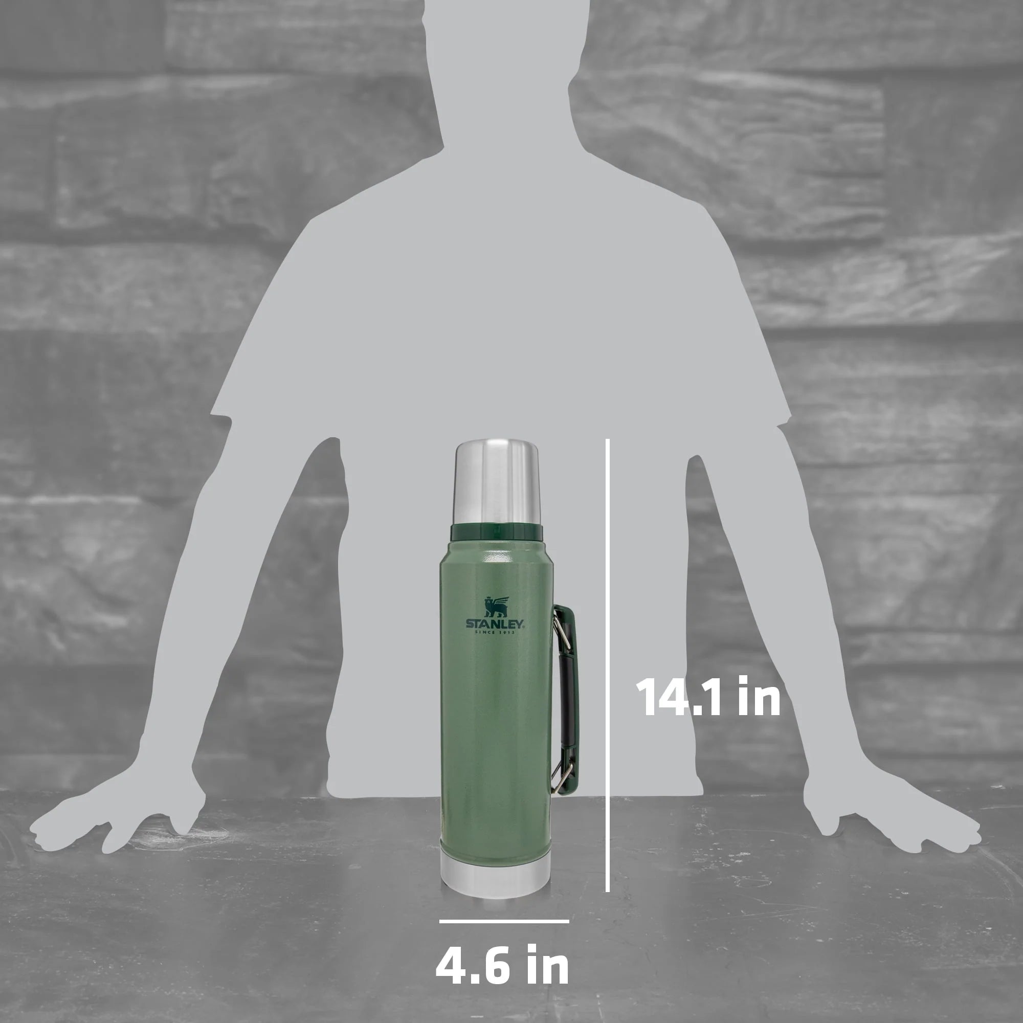 Classic Stainless Steel Vacuum Insulated Thermos Bottle, 1.1 qt G483