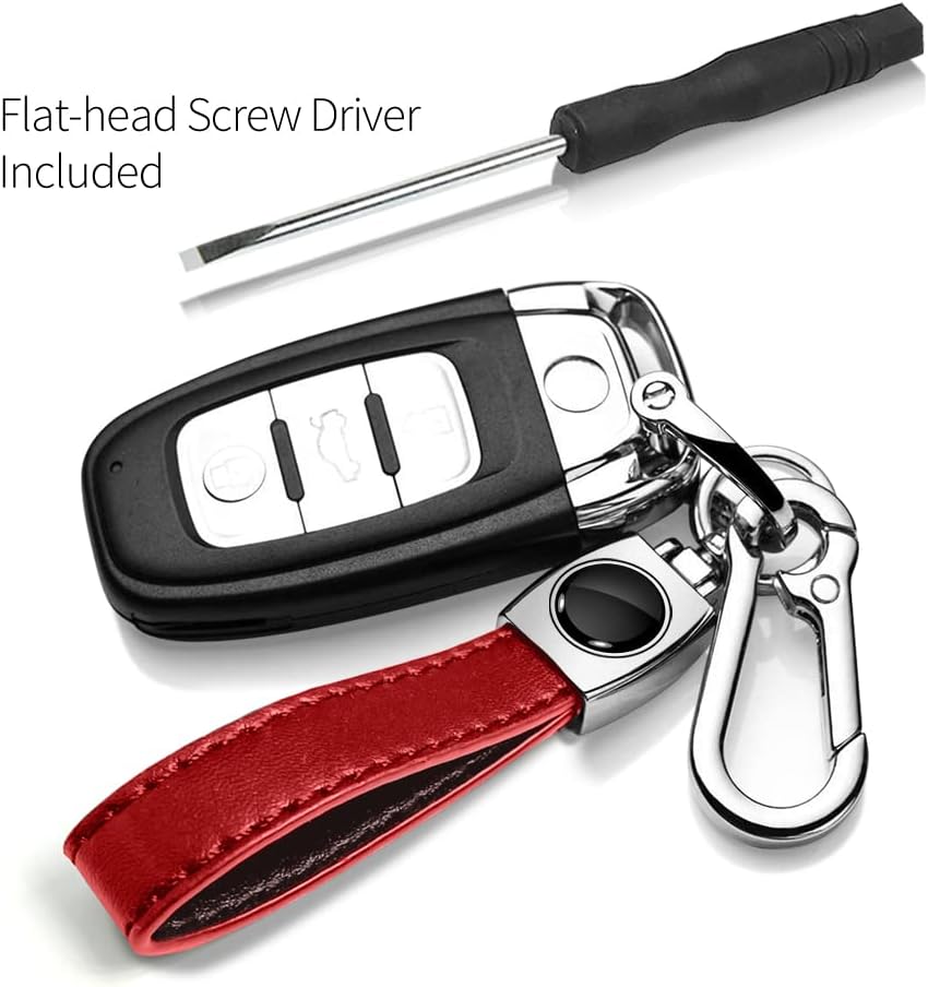 Genuine Red Leather Key Chain F2354