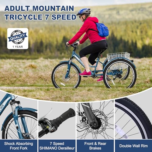 Adult Mountain Tricycle with Shopping Basket O245