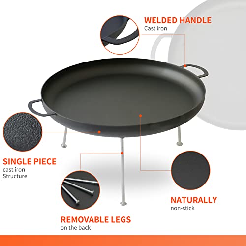 20 Inch Cast Iron Griddle Pan with Two Loop Handles K3677