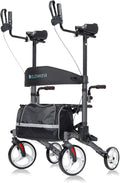 Upright Walker with 10” Front Wheels Backrest Seat and Padded Armrests N481238