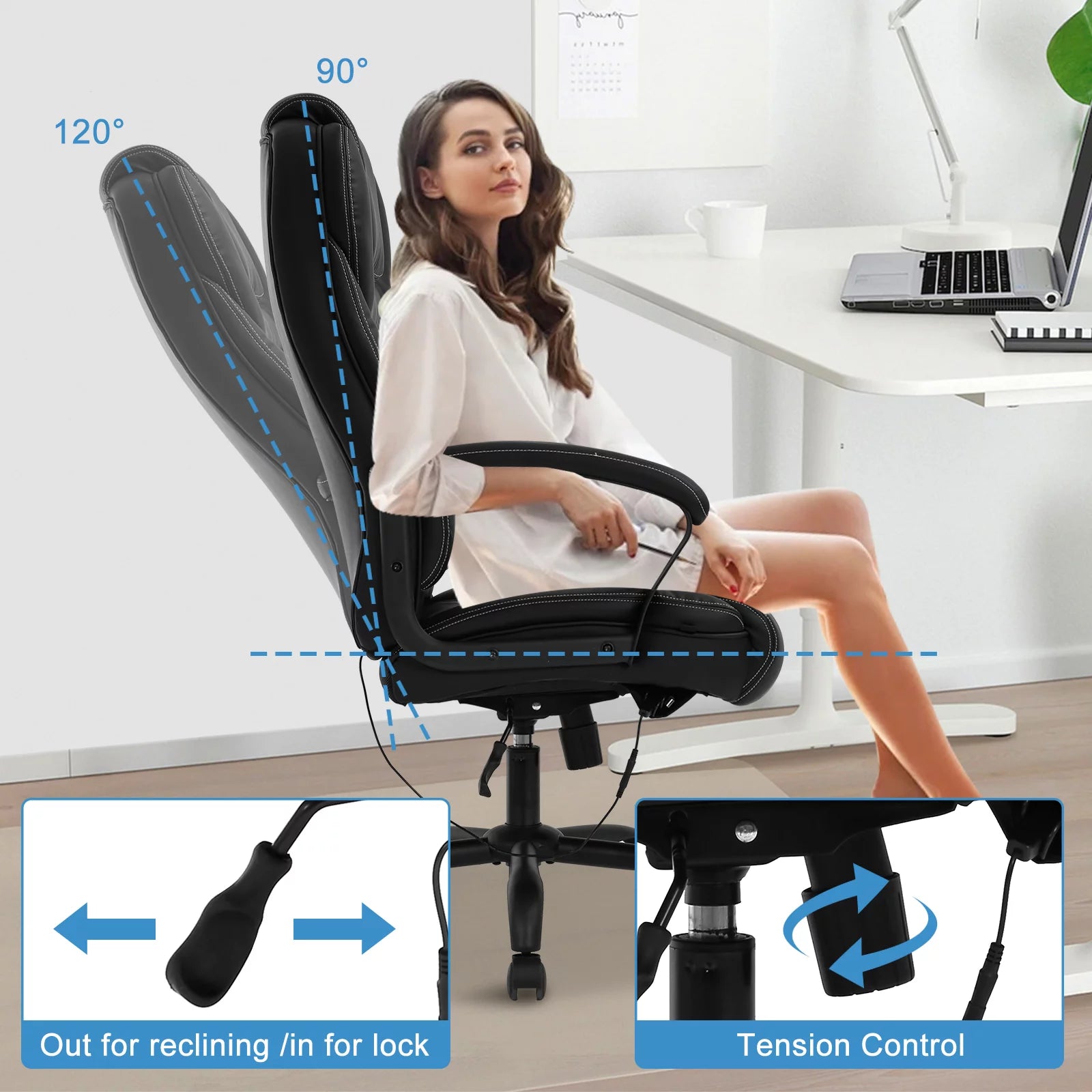 Heavy Duty Ergonomic Office Chair 500 lbs Capacity with Massage O501