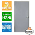 36 in. x 84 in. Fire-Rated Right-Hand Unfinished Steel Commercial Door Slab with Adjustable Frame B49074