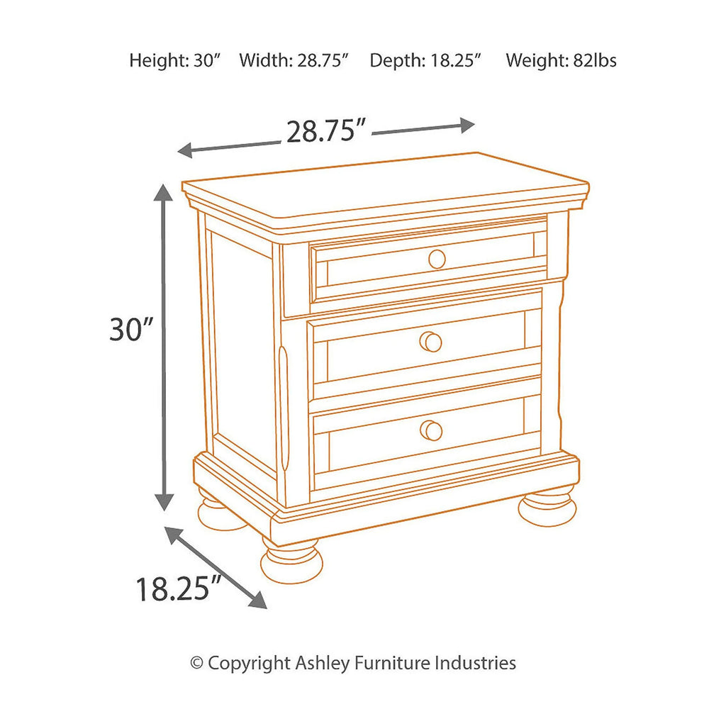 2 Drawer Nightstand, Dark Brown M8469