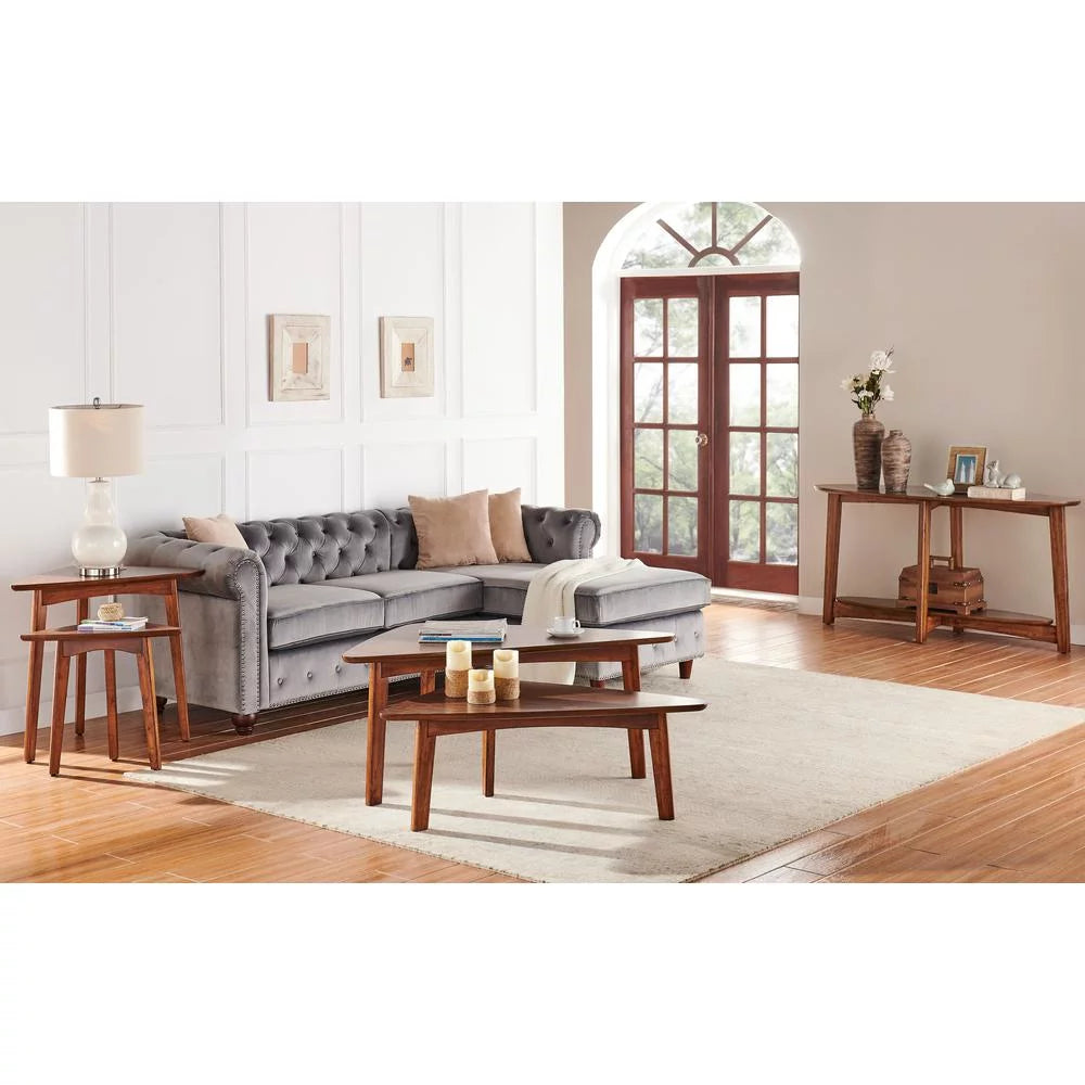 60"L Wood Console Table, Warm Chestnut D721