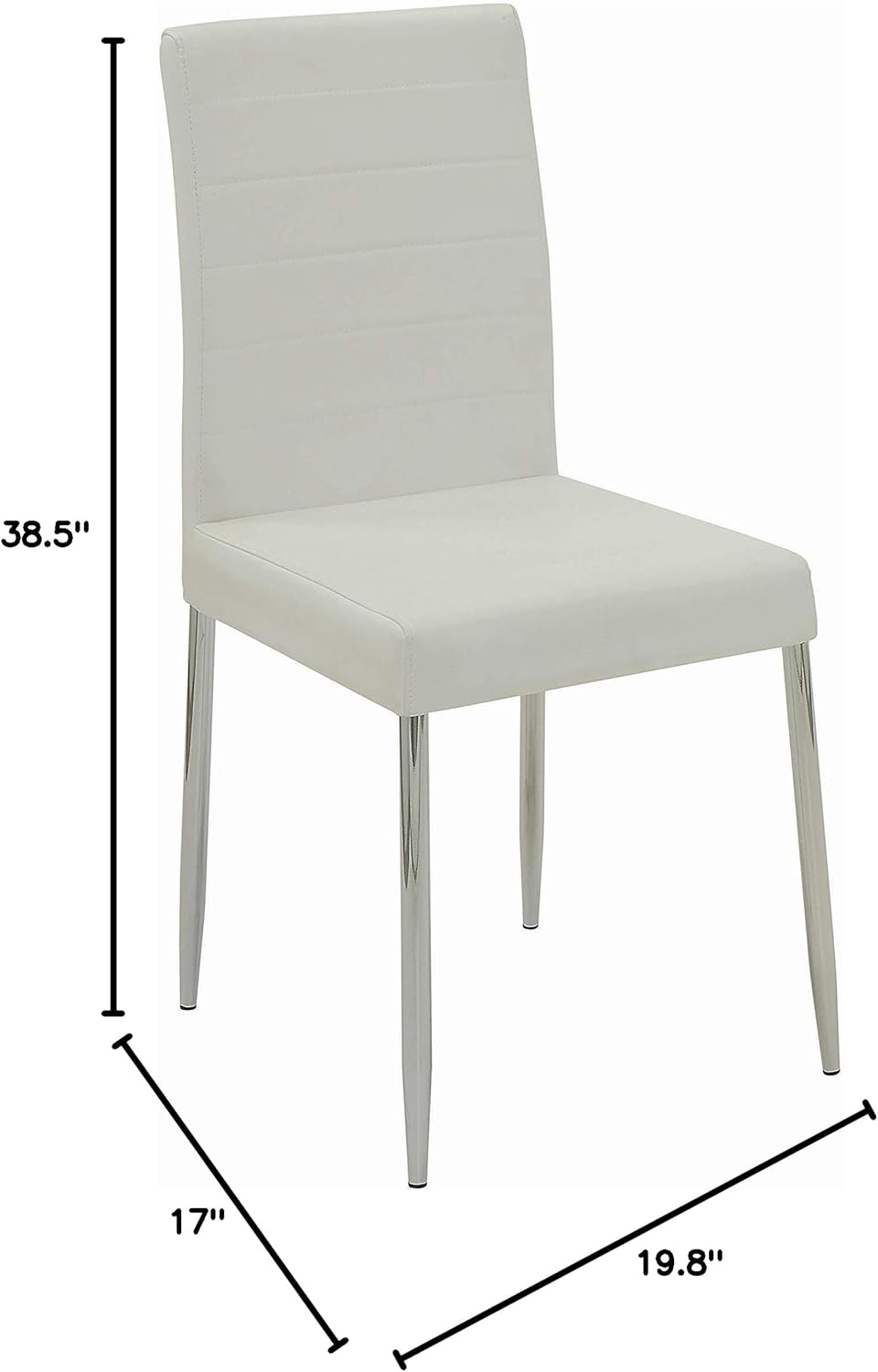 White Chrome Vinyl Dining Chairs Set of 4 Y4265
