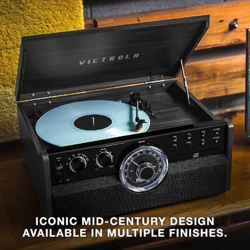 Mid-Century 6-in-1 Turntable with Built-in Speakers O352541