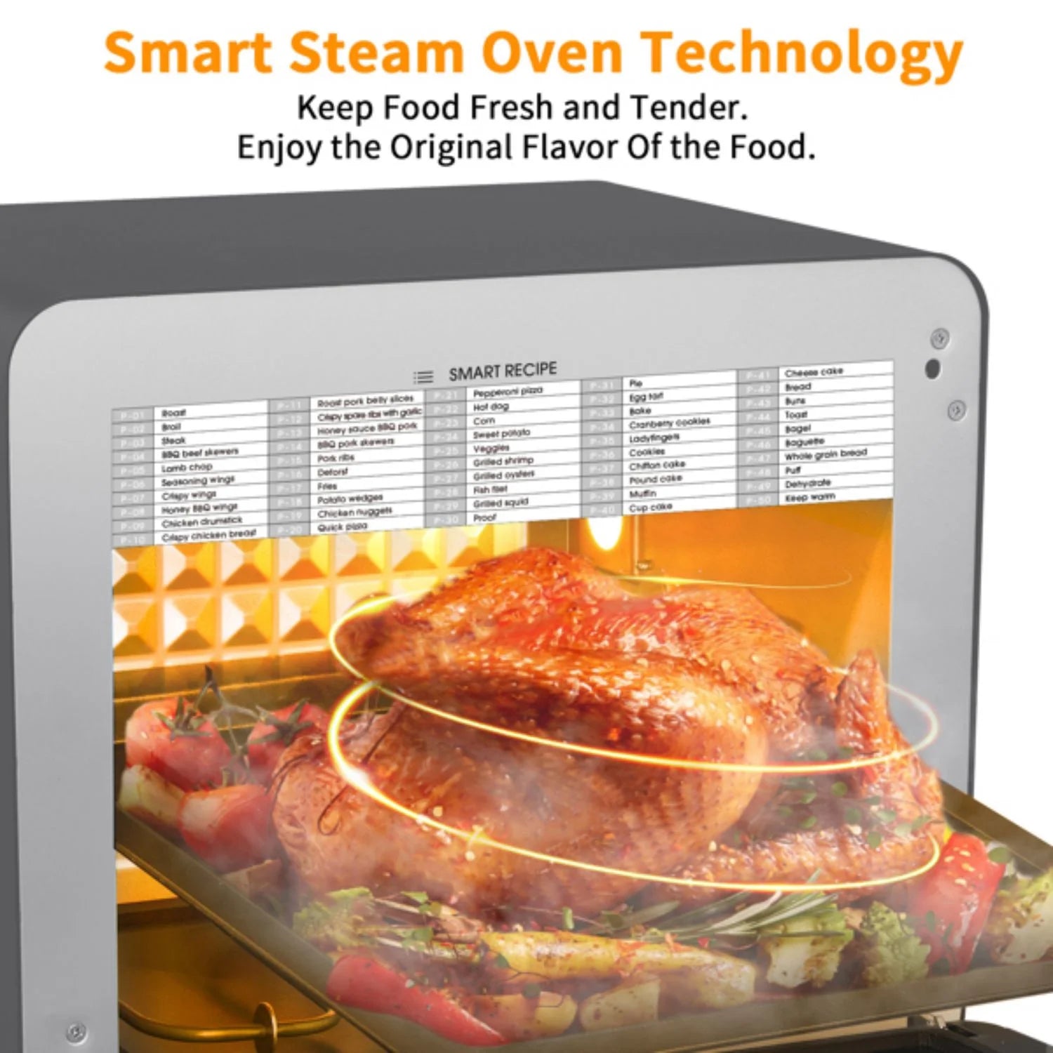 26-Quart Black Stainless Steel Steam Convection Oven I184