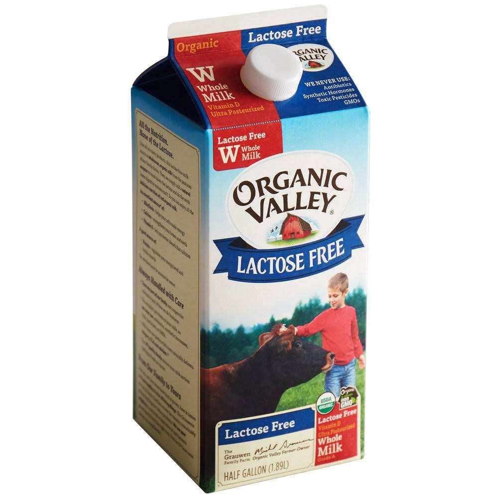 Organic Valley Half Gallon Lactose Free Organic Whole Milk - 6/Case A579