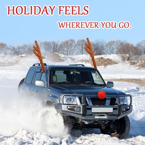 Reindeer Antlers & Nose Christmas Car Decorations A6852