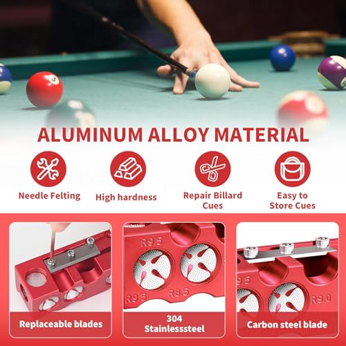 11-in-1 Aluminum Alloy Pool Cue Tip Shaper J35708