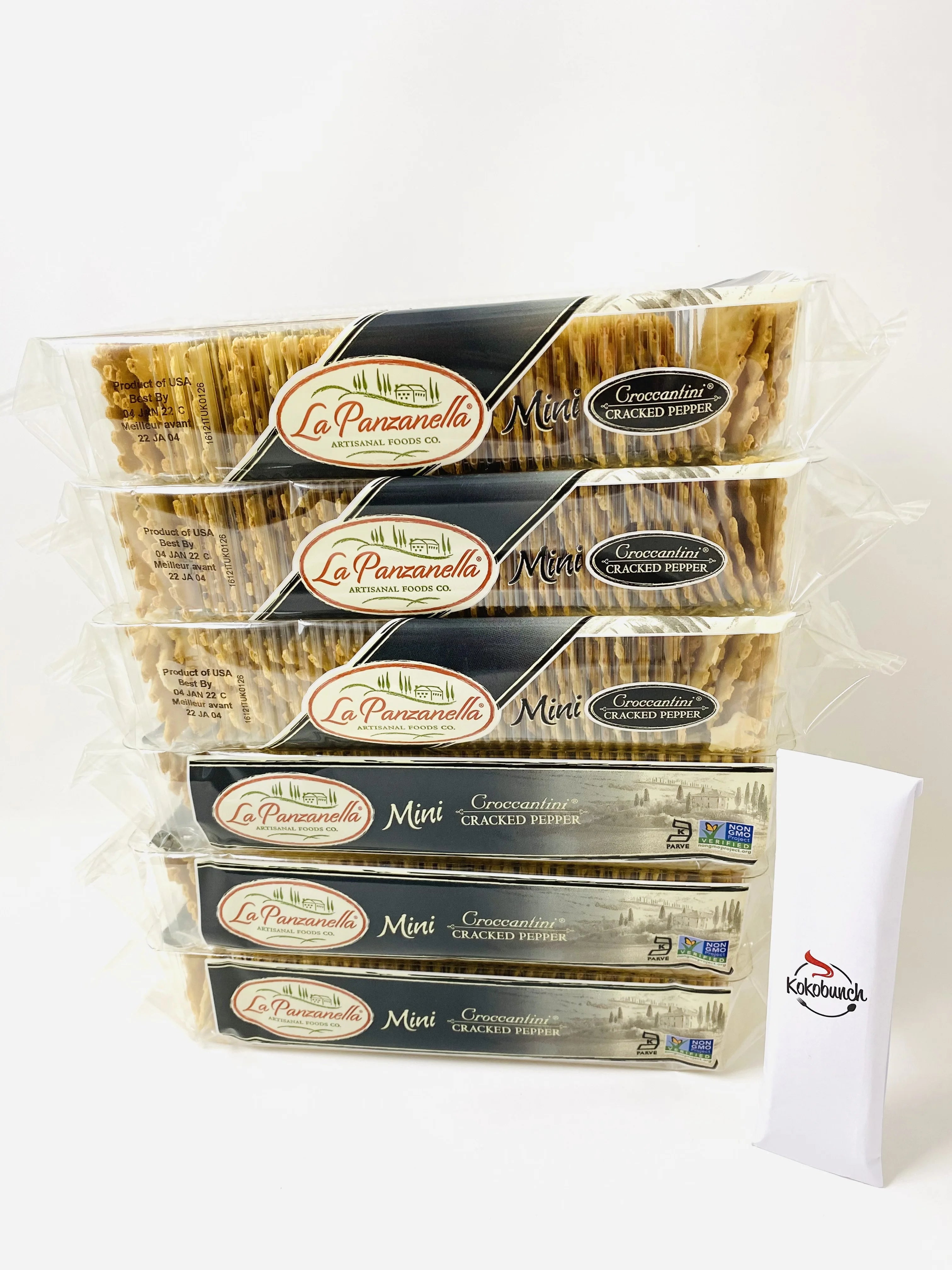 Artisan Crackers Mini Croccantini Cracked Pepper Flatbread 6oz Pack of 6 B97729