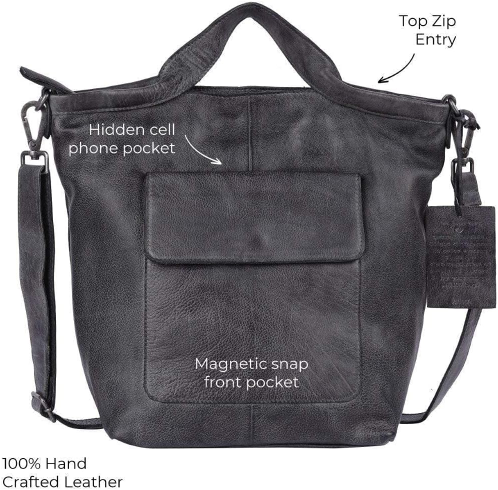 Black Leather Tote Bag K13821