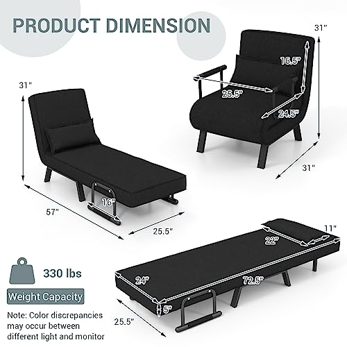 4-in-1 Folding Sofa Bed with Removable Pillow D52857