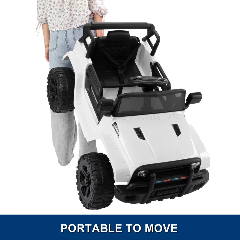 12V Battery Electric Remote Control Ride On Truck Toy Car White W1554