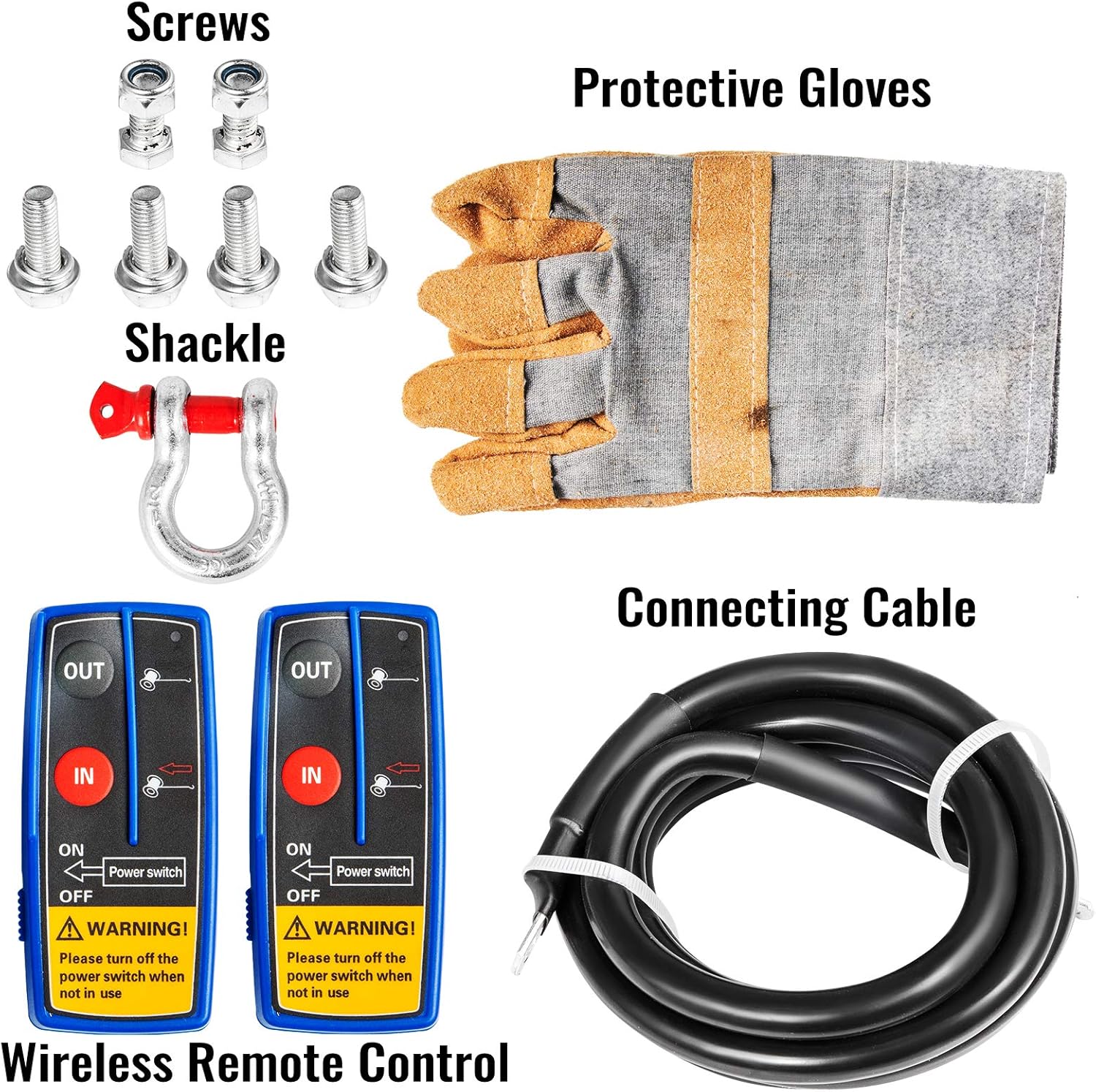 Steel Cable 12V Electric Winch with Wireless Remote Control X917928