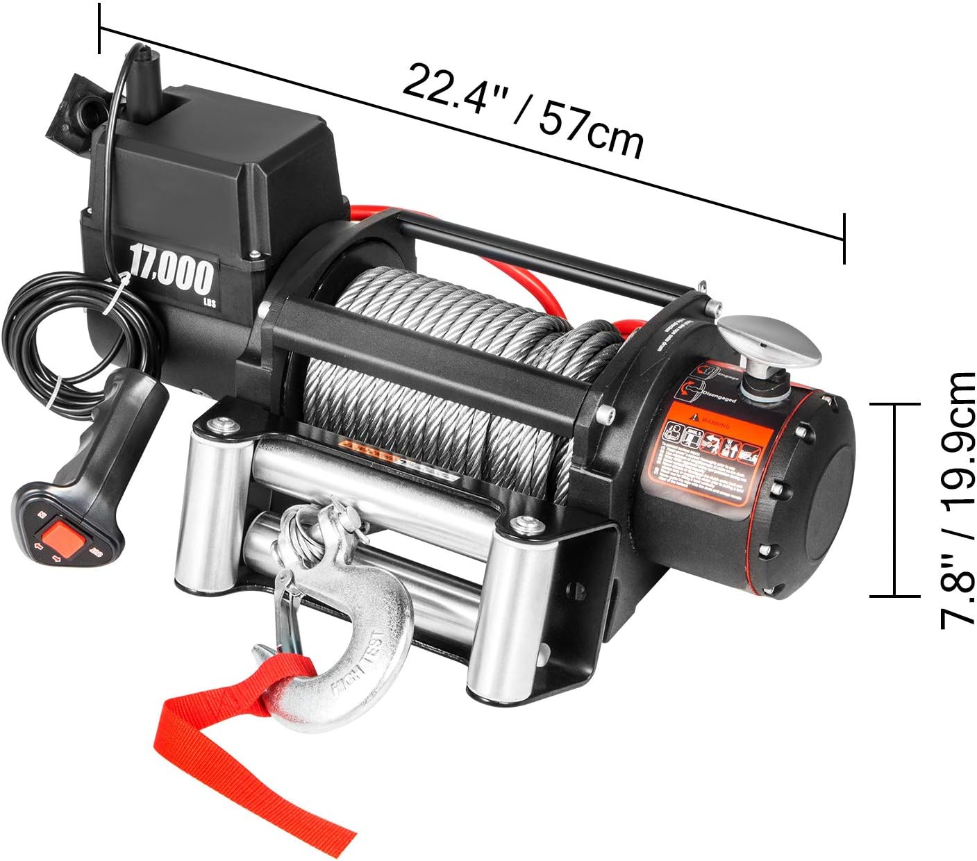 Steel Cable 12V Electric Winch with Wireless Remote Control X917928