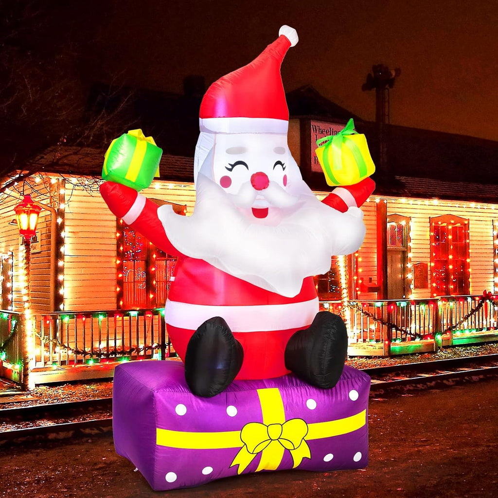 6Ft Inflatable Santa Claus with Gift Boxes J355004