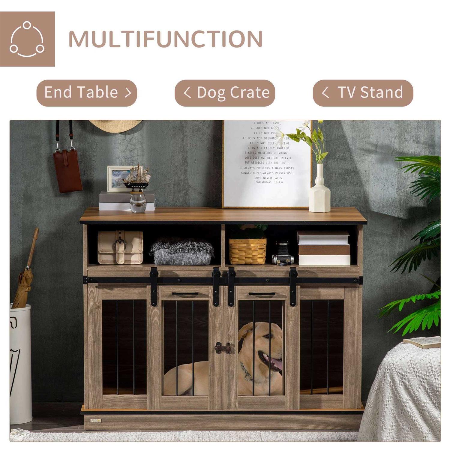Double Dog Kennel with Shelves S8796