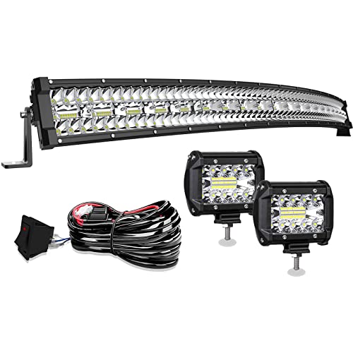 20 Inch 420W LED Light Bar Triple Row Flood Spot Combo Beam Off Road Lights I37405