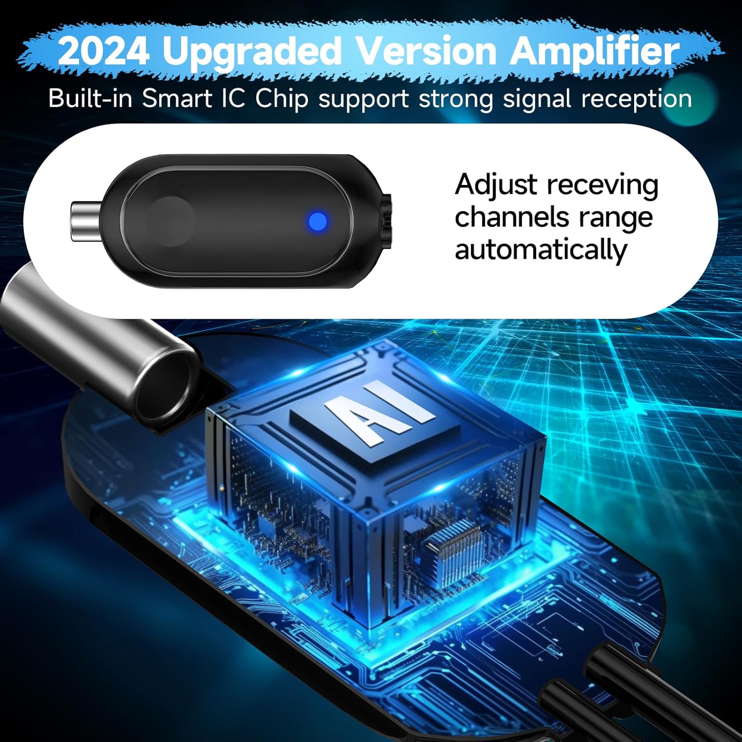 Digital TV Antenna with Amplifier Signal Booster and Coaxial Cable L451