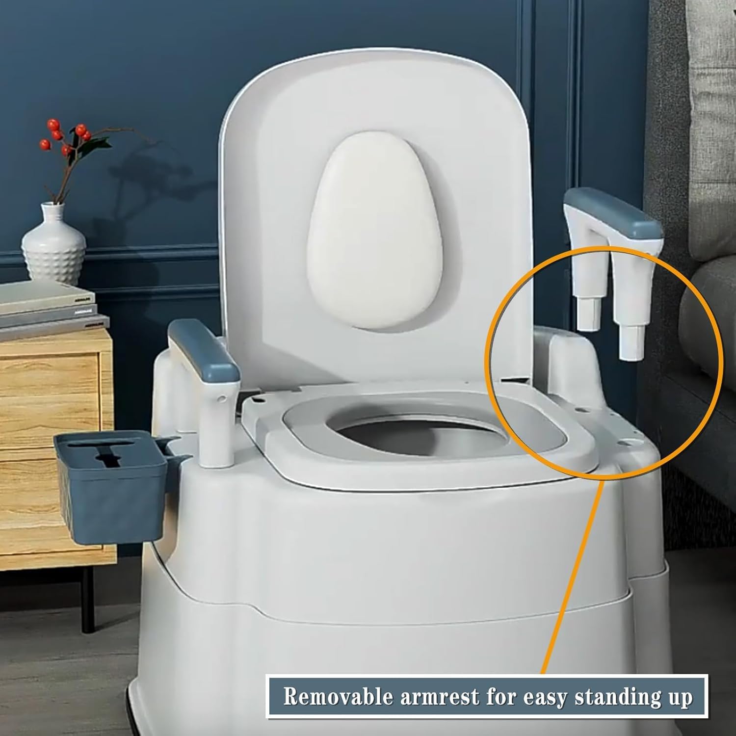 Detachable Armrests Height Adjustable Heavy Duty Commode O881094