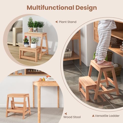 Wooden 2-Step Folding Step Stool B50450