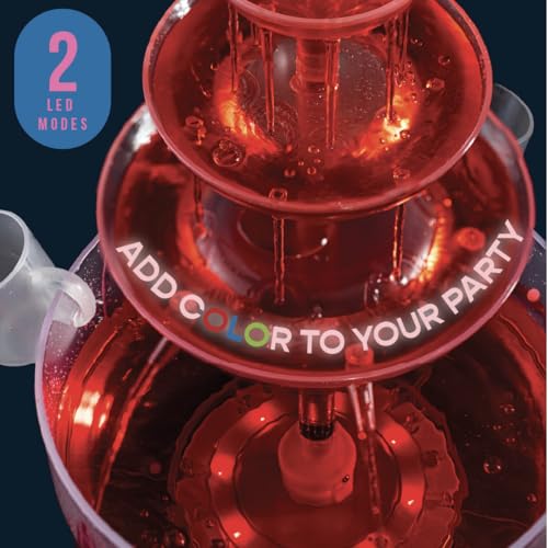 1.5 Gal 3 Tier Drink Fountain with LED Base and 4 Reusable Cups Q207