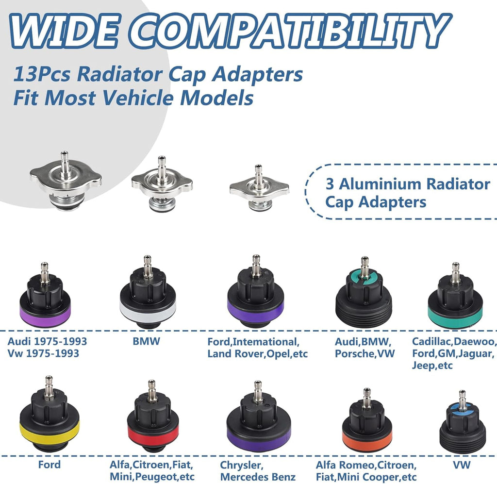 18pcs Radiator Pressure Tester Kit J838199