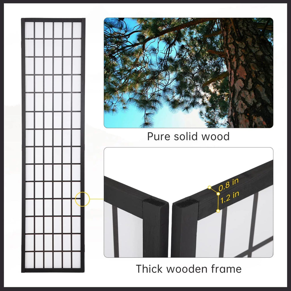 White 4 Panel Wood Room Divider K366335