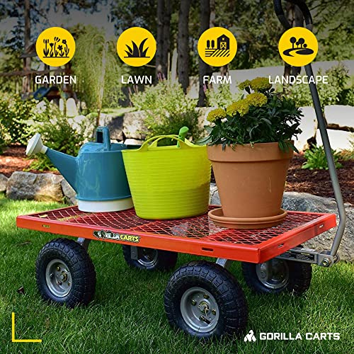 Gray Steel Utility Wagon with Removable Side Panels, 1000 lb Capacity, All-Terrain Wheels R118