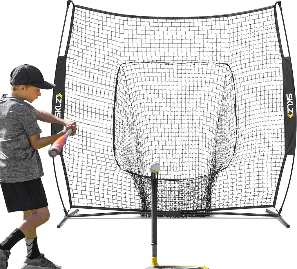 Portable Baseball and Softball Hitting Net, Black, 7 x 7 feet X308