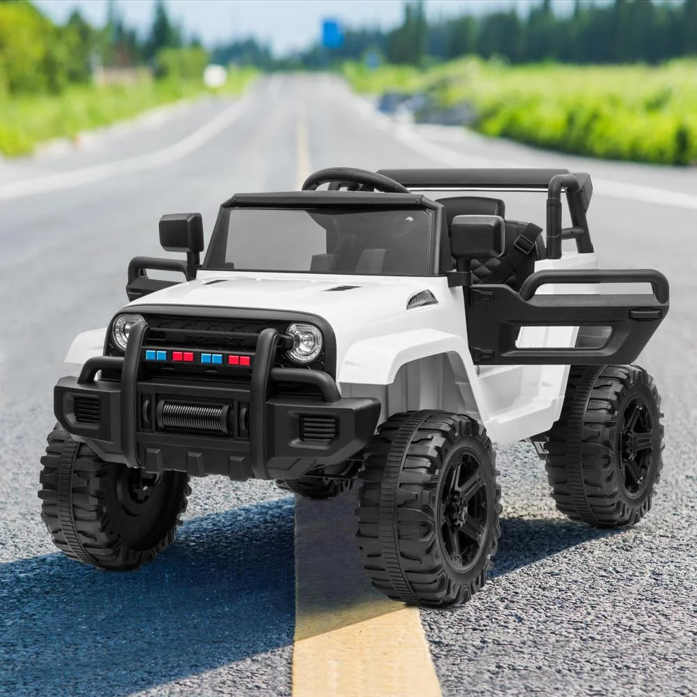 12V Battery Electric Remote Control Ride On Truck Toy Car White W1554