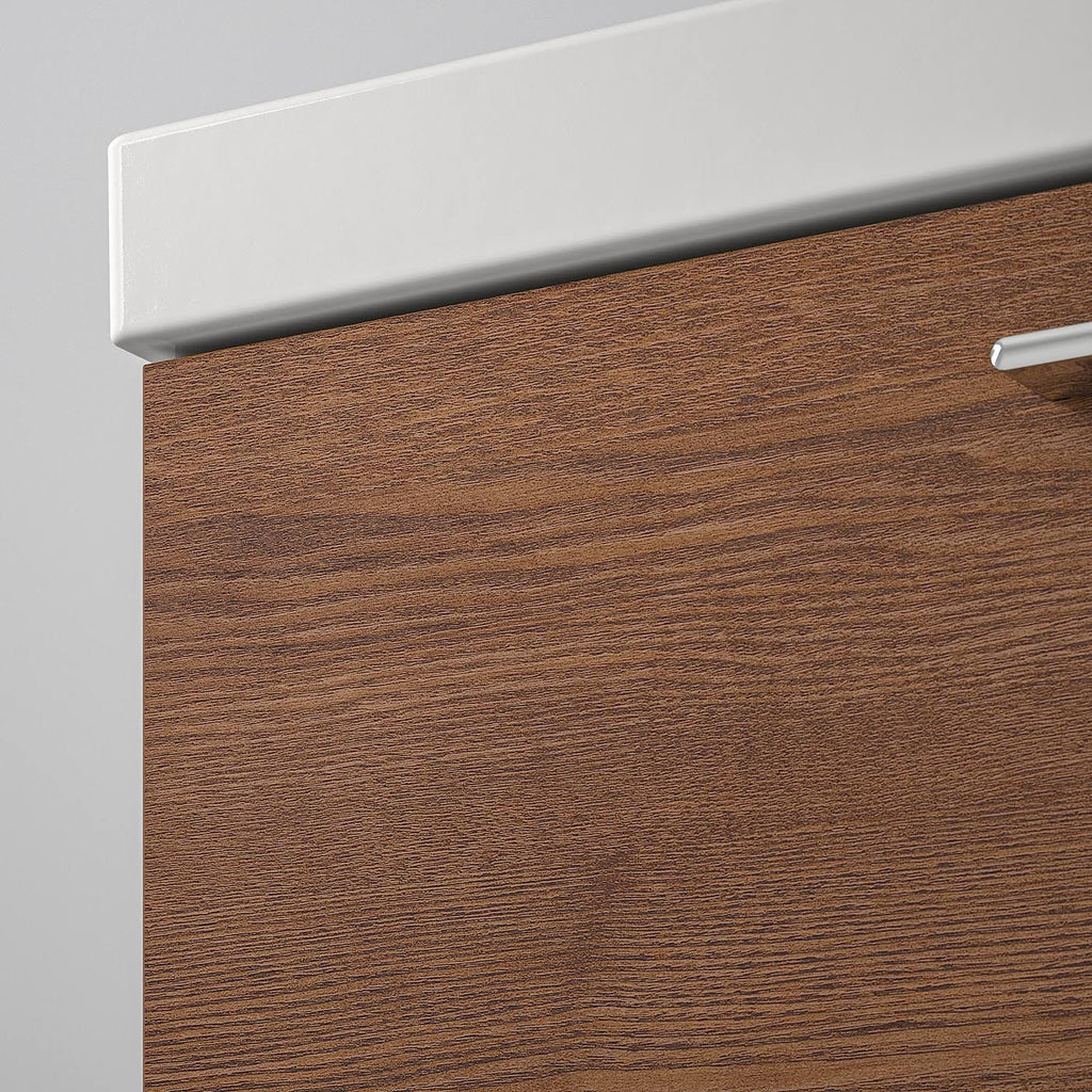 Brown Stained Ash Effect Sink Cabinet with 2 Drawers T345295