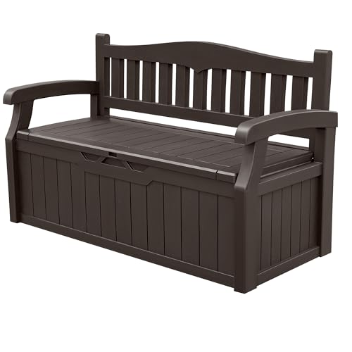80 Gallon Storage Bench Deck Box Lockable Black Q45733