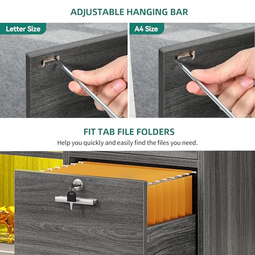 Black 3 Drawer Wood File Cabinet N13518
