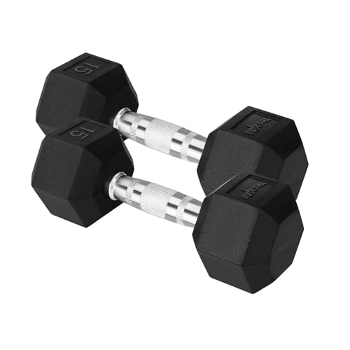 Chrome Rubber Grip Encased Hex Dumbbells 10-30 LBS Pair J766